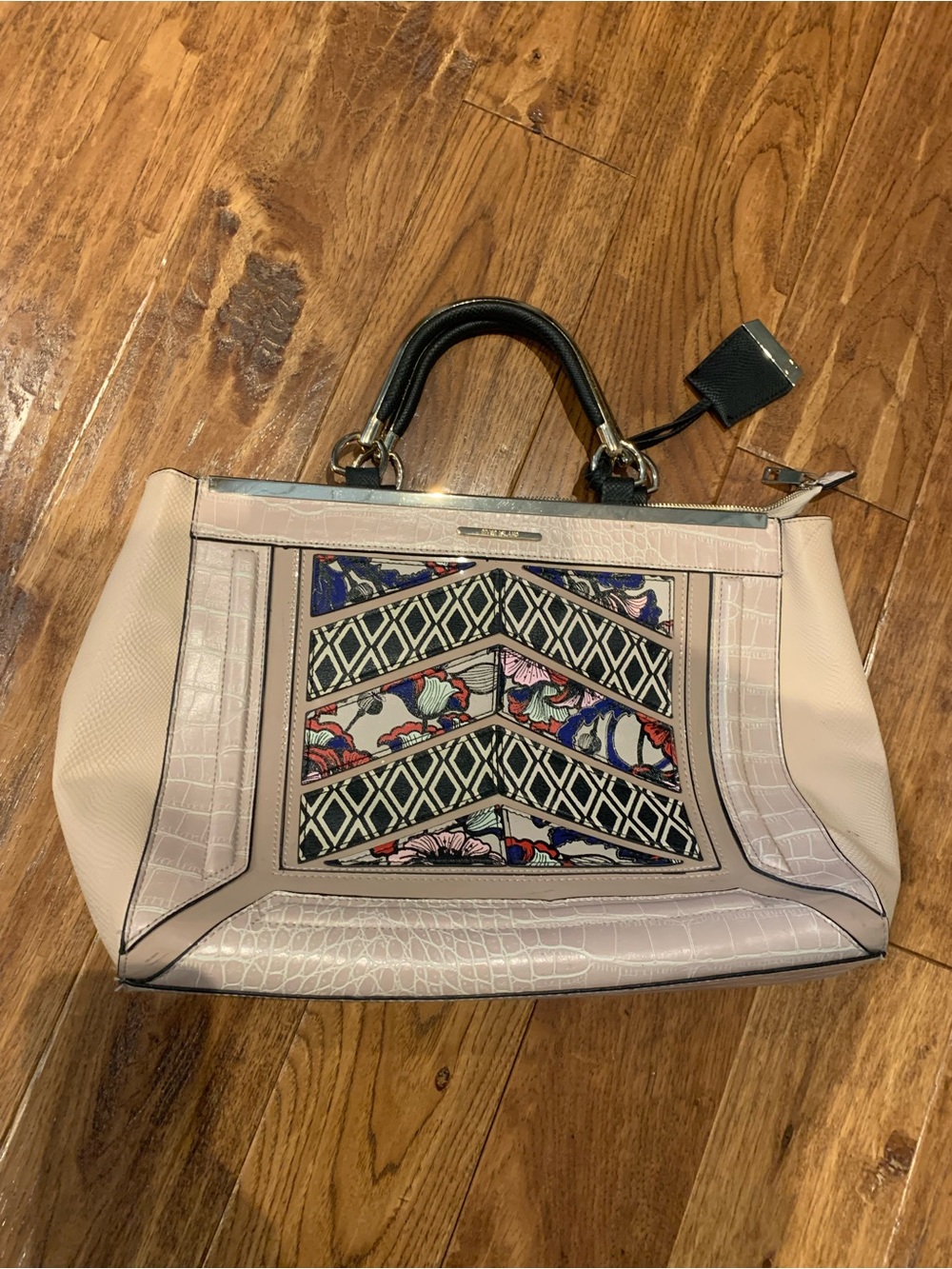 River Island Women's Beige Patterned Tote Bag